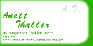 anett thaller business card